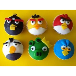 Designer Angry bird cup cakes